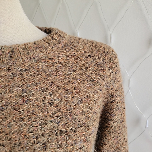 Vintage Anne Klein Sweater •Boucle Knit• Dark Tan • Minimalist • Small - Picture 2 of 7